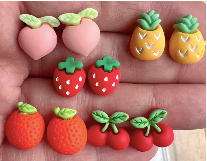 Fruit Resin Stud Earrings