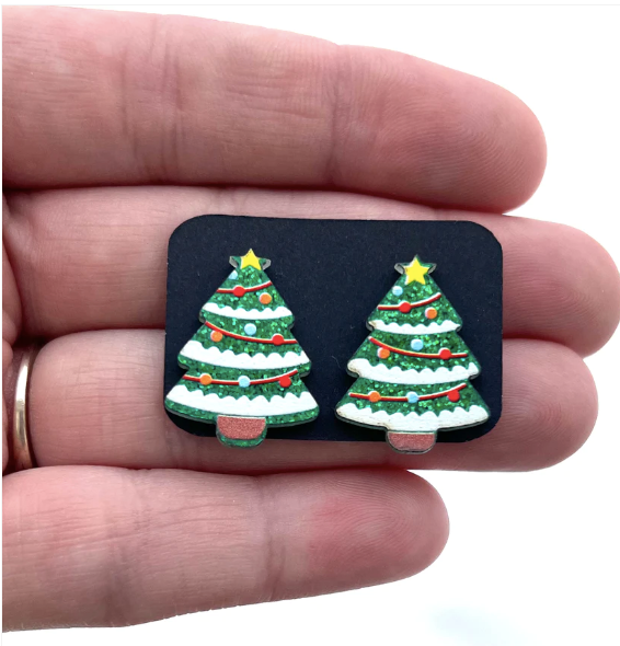 Christmas Stud Acrylic Earrings