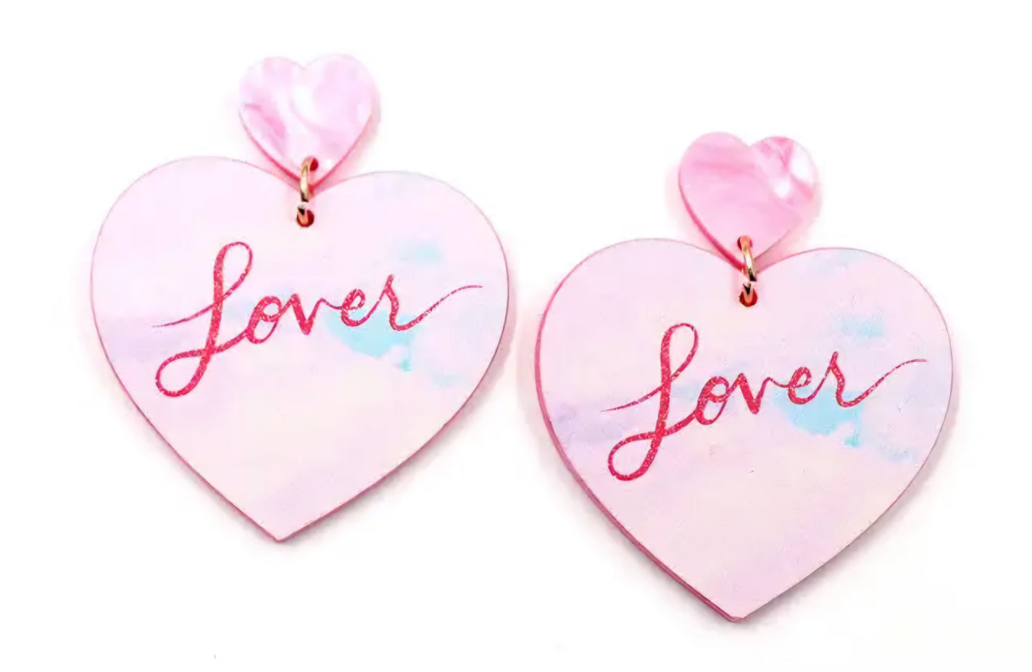 Mini Preorder TS Pink Broken Heart Acrylic Dangle Earrings