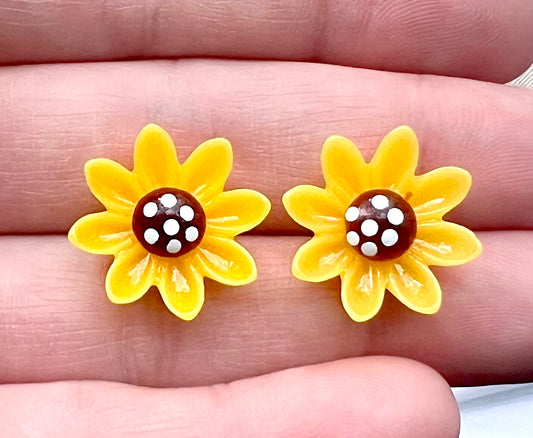 Sunflower 3D Resin Stud Earrings