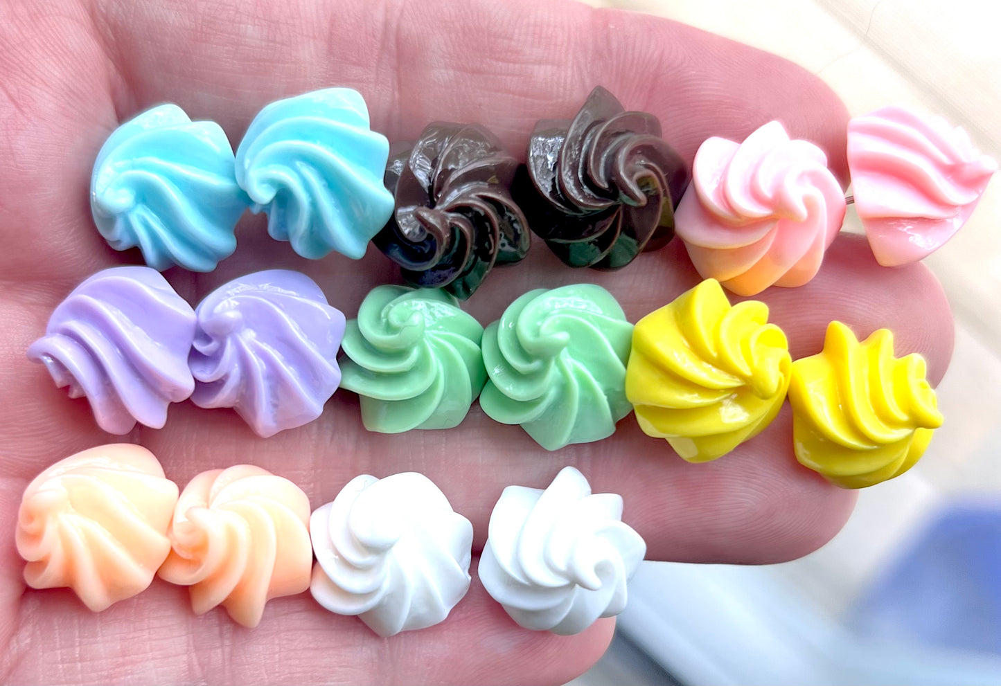 Whipped Meringue Resin Stud Earrings- random