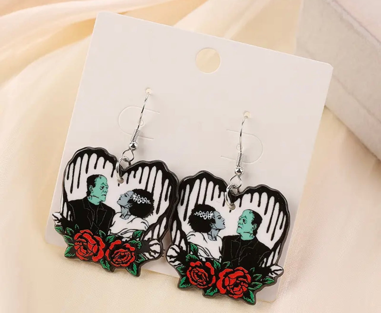 Heart Shape Character Acrylic Earrings