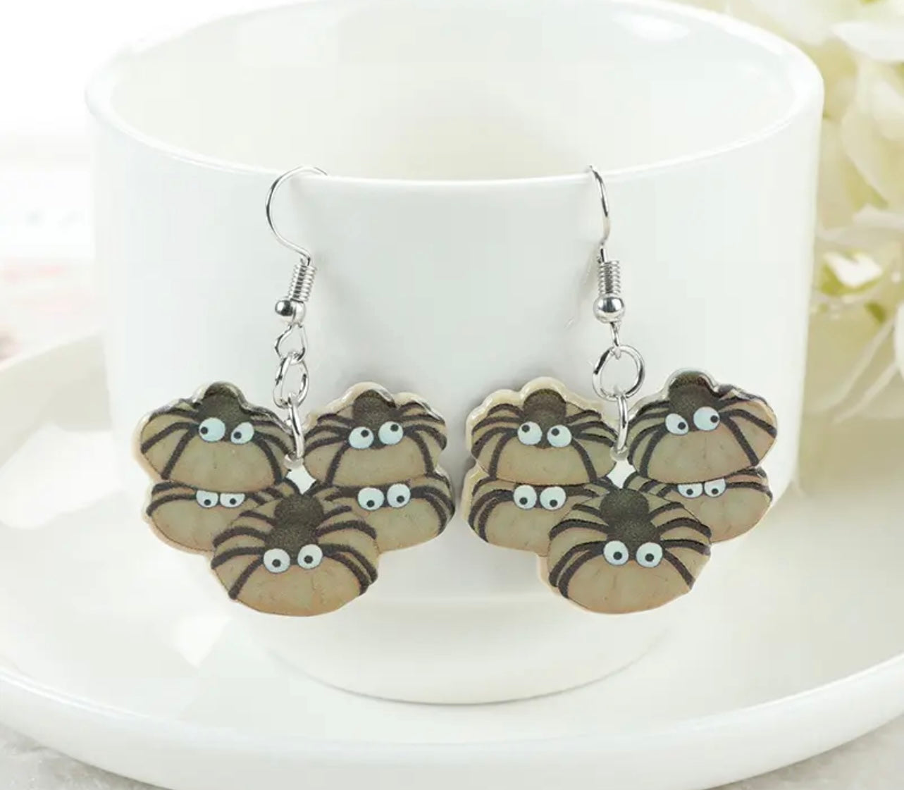 Spider Sugar Cookie Acrylic Earrings