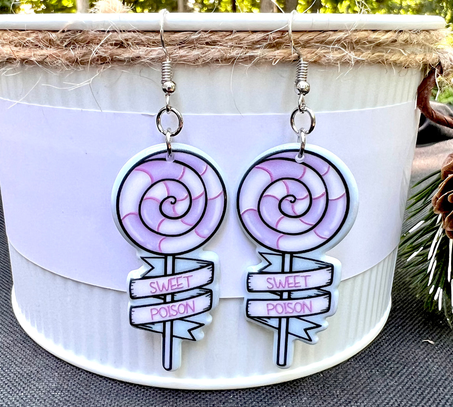 Sweet Lollipop Poison Acrylic Earrings