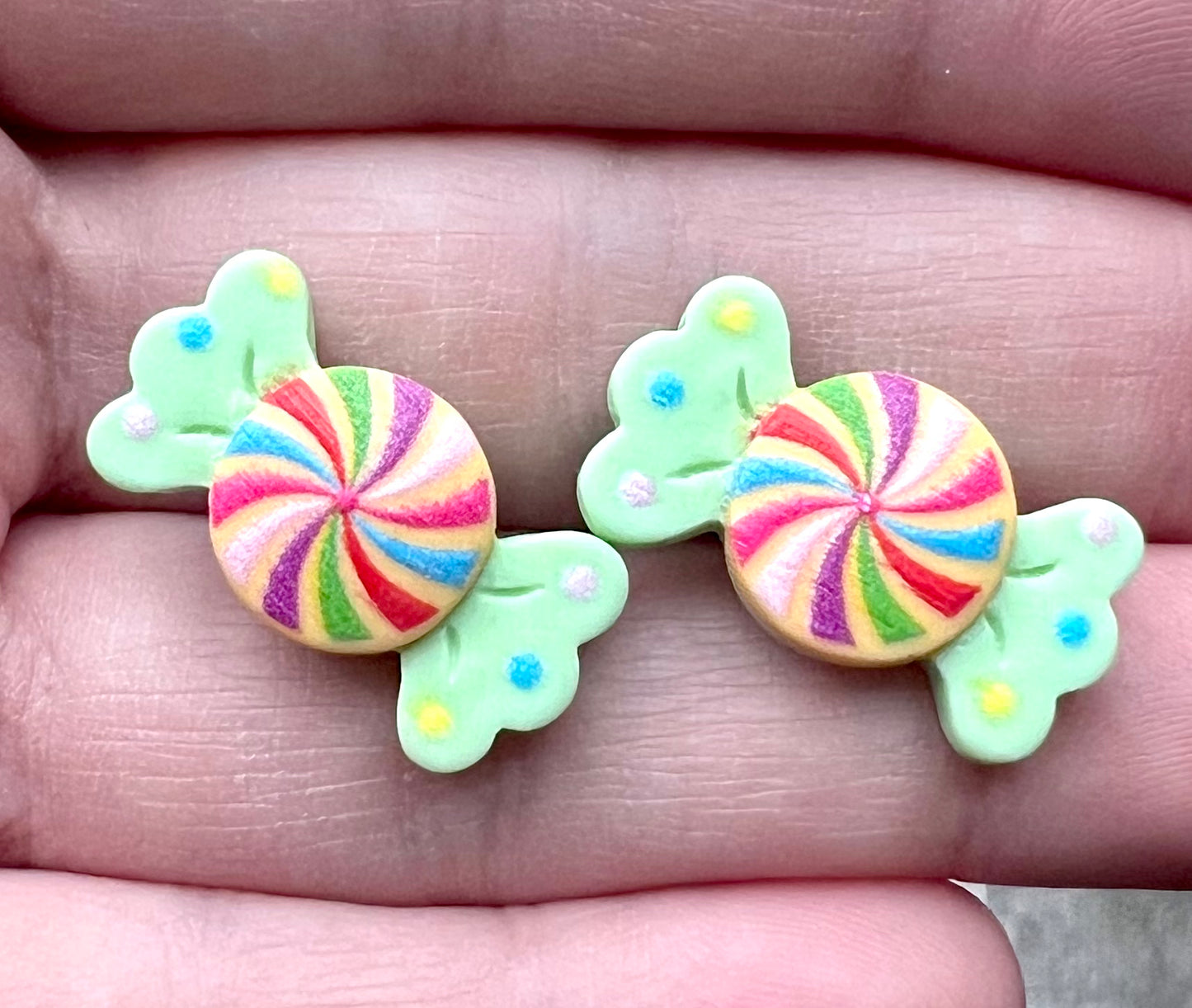 Polka Dot/Swirl Candy Resin Stud Earrings