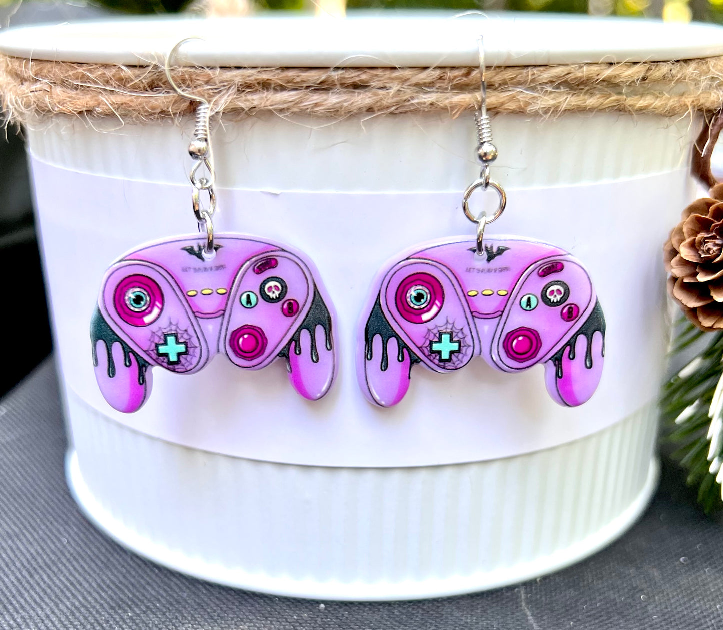 Haunted Game Controller Acrylic Earrings