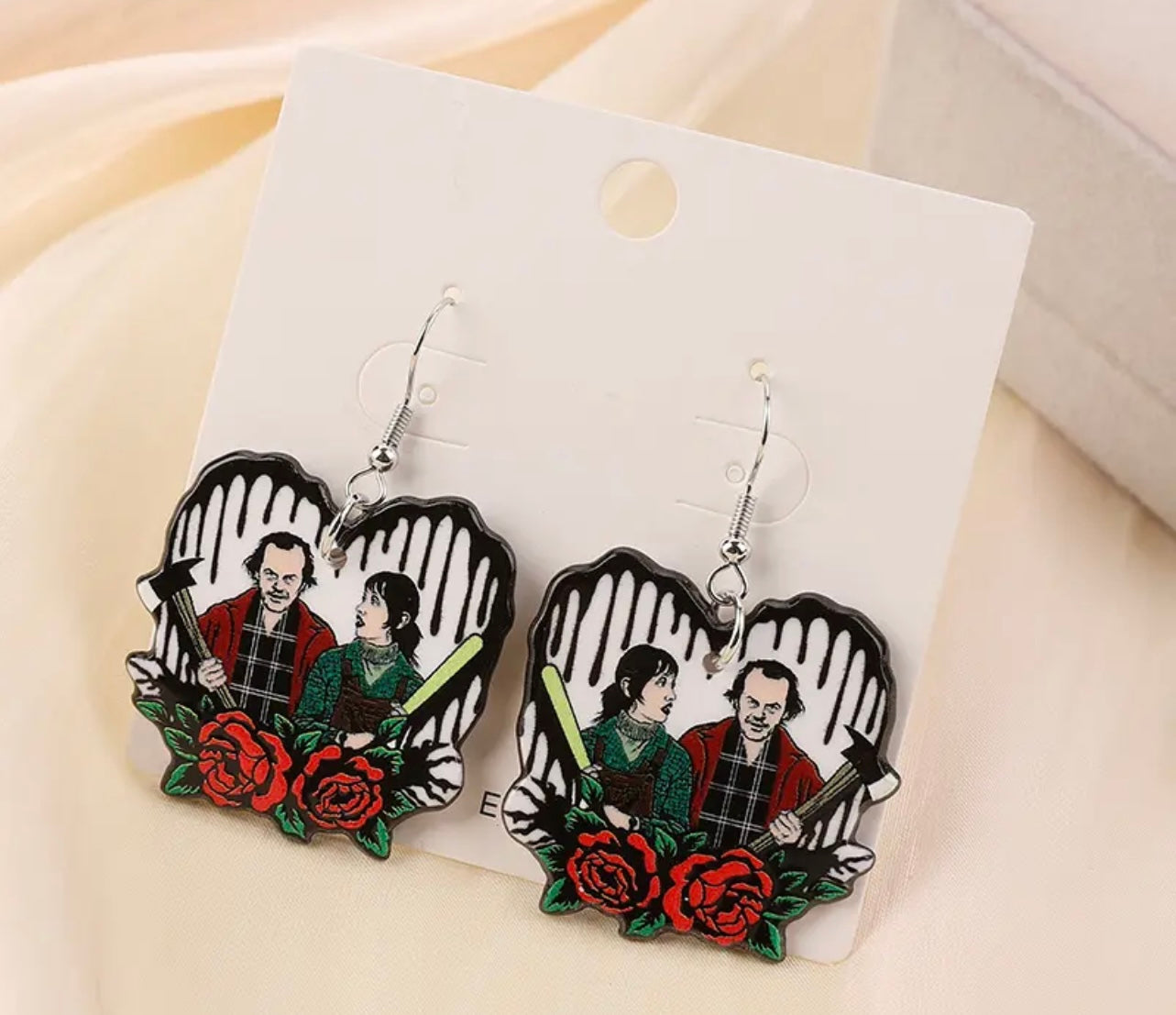 Heart Shape Character Acrylic Earrings