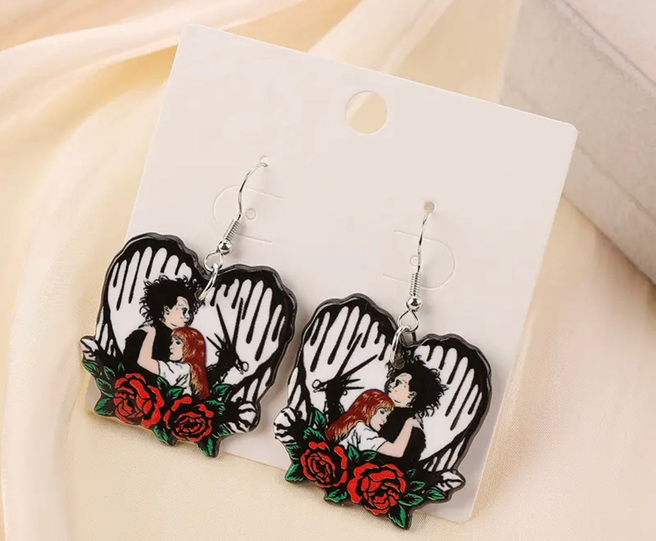 Heart Shape Character Acrylic Earrings