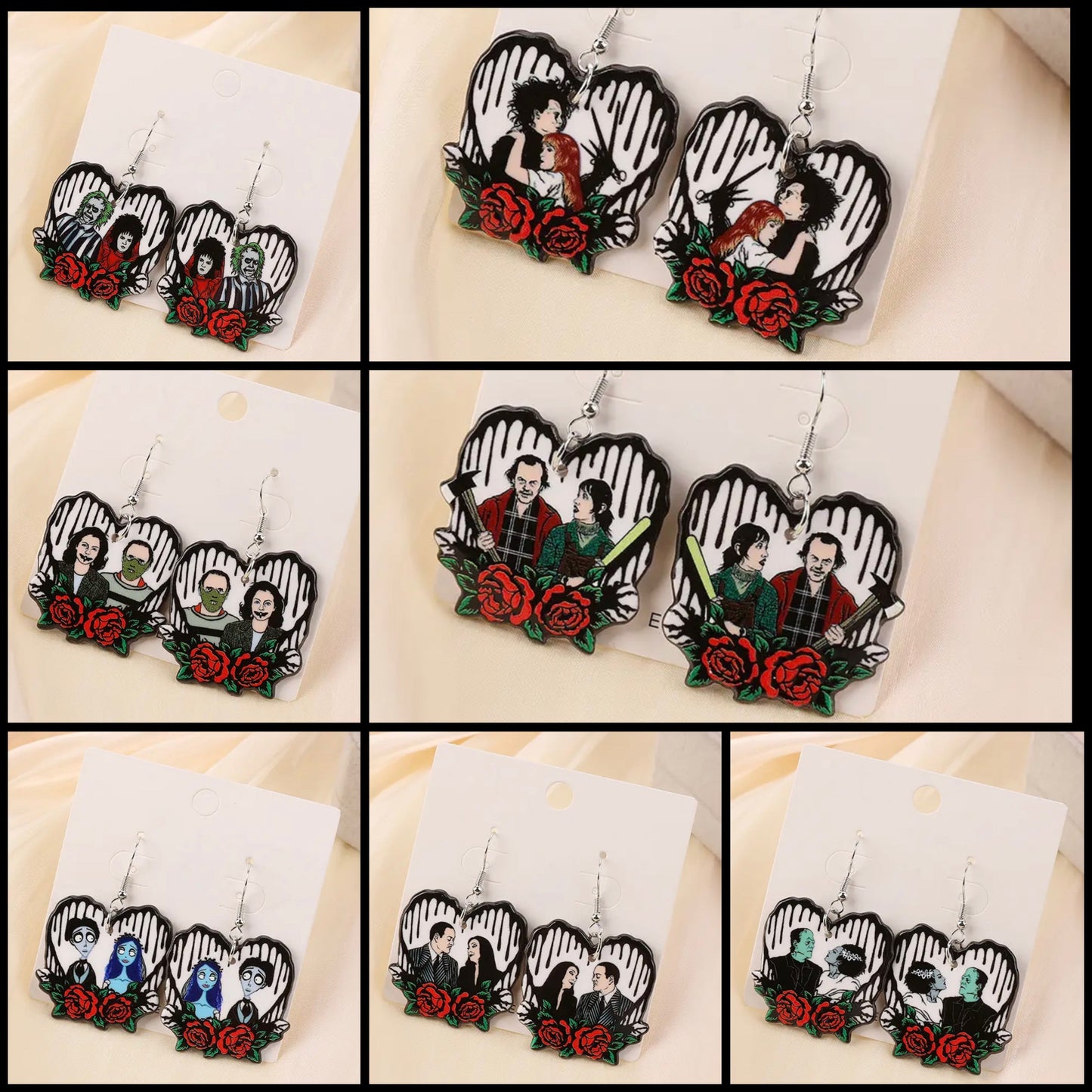 Heart Shape Character Acrylic Earrings