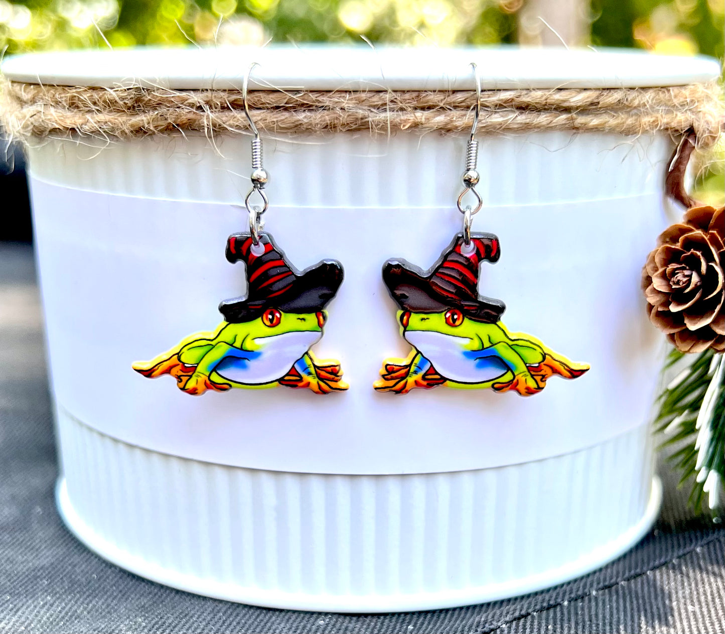 Magical Frog Acrylic Earrings