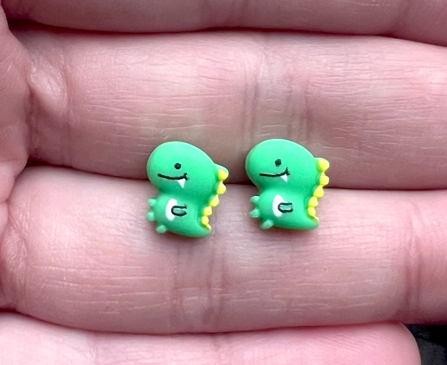 Tiny Dinosaur Resin Stud Earrings