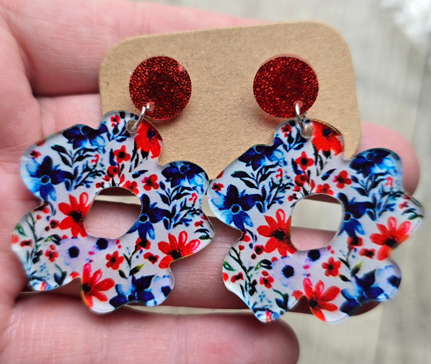 USA Floral Earrings