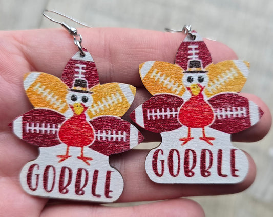 Gobble Football Earrings