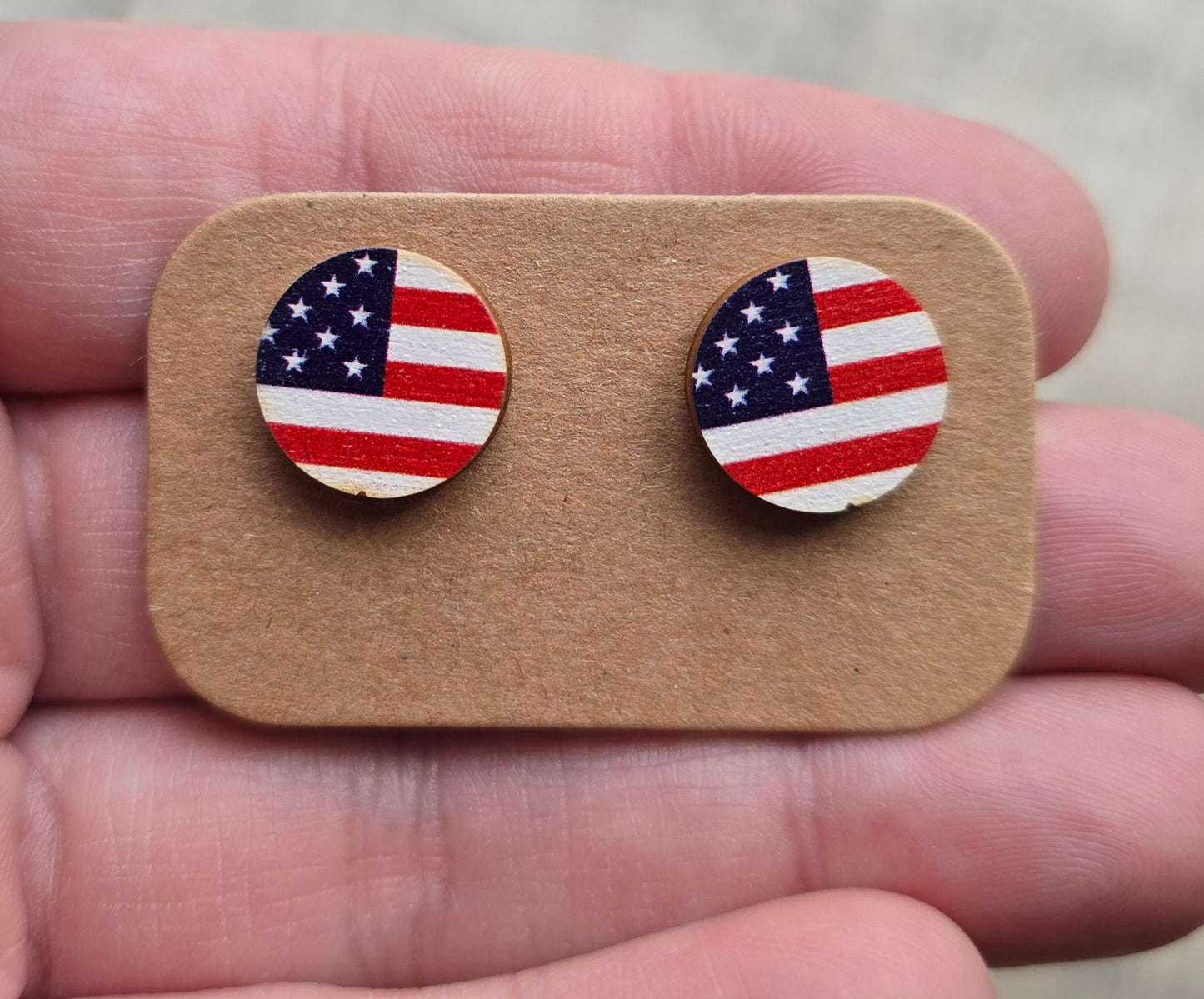 Circle Flag Stud Earrings