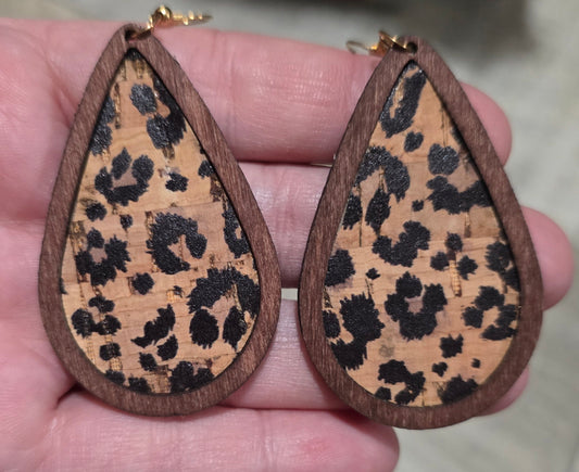 Leopard Teardrop Earrings