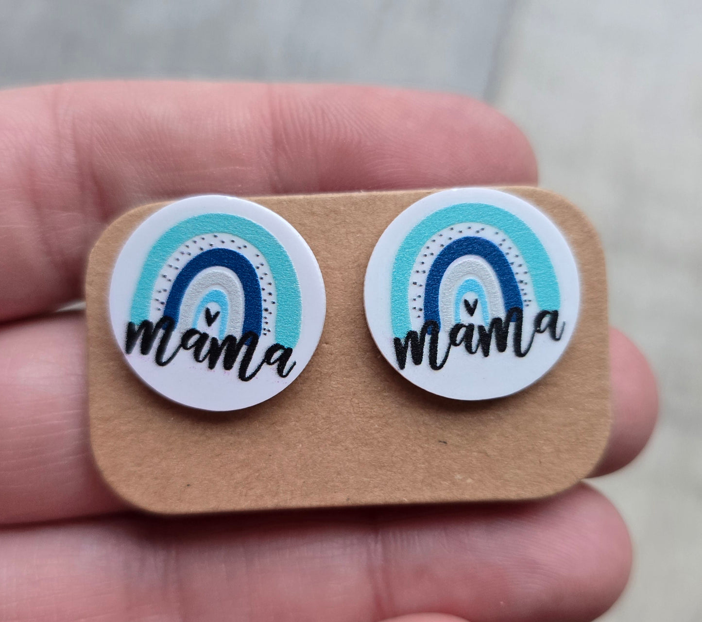 Blue Mama Rainbow Stud Earrings