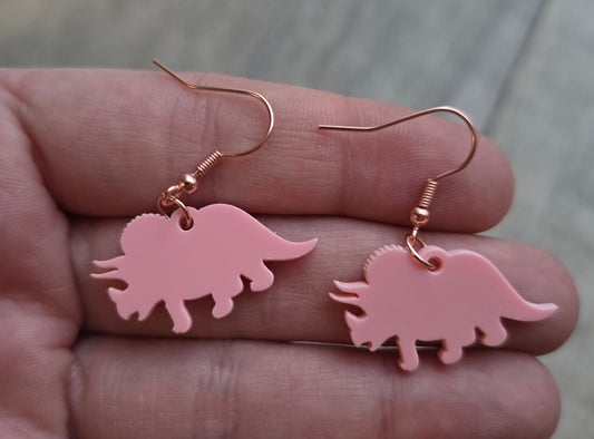 Pink Trisaratops Earrings