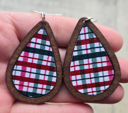 Teardrop Christmas Pattern Earrings