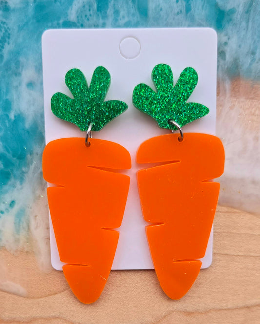 Carrot Stud Acrylic Earrings