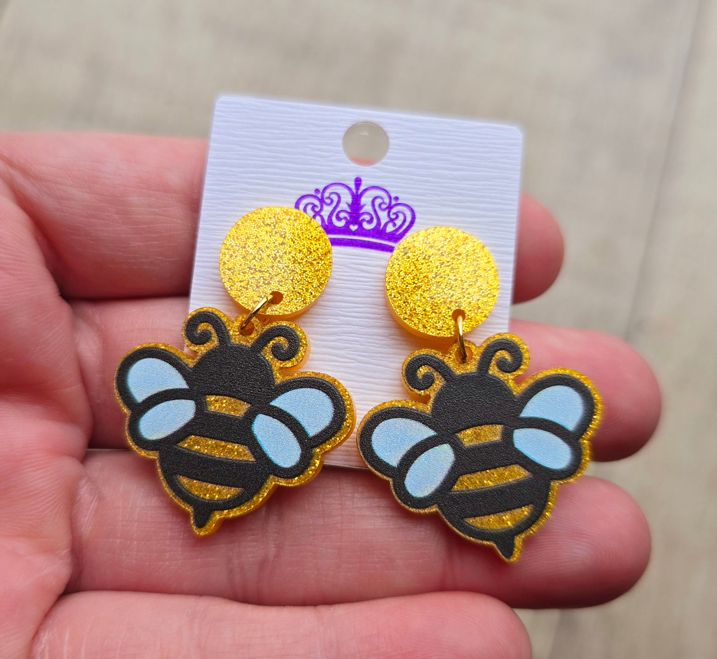 Stationary Bee Earrings