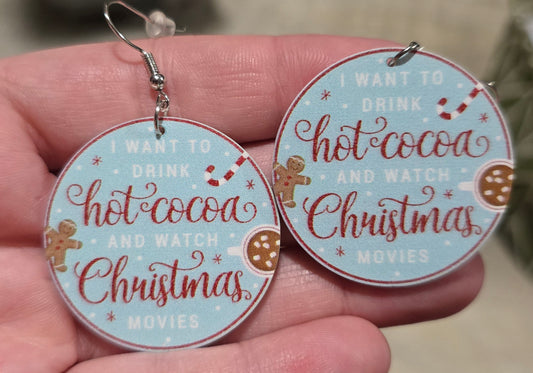 Hot Cocoa & Christmas Movies Earrings