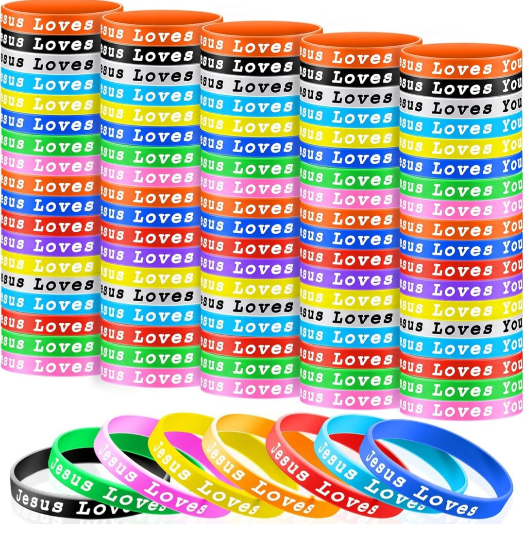 Easter Jesus Loves You Silicone Bracelet