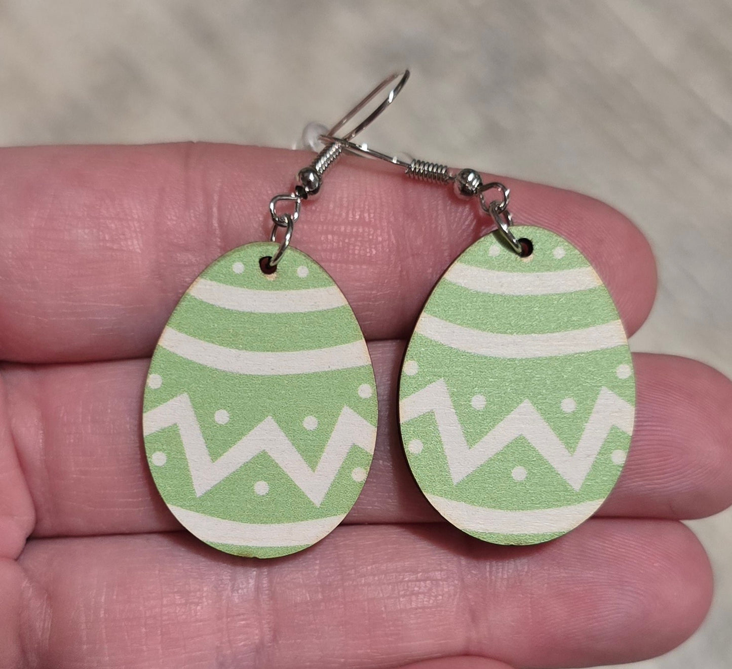 Green Easter Egg Earrings