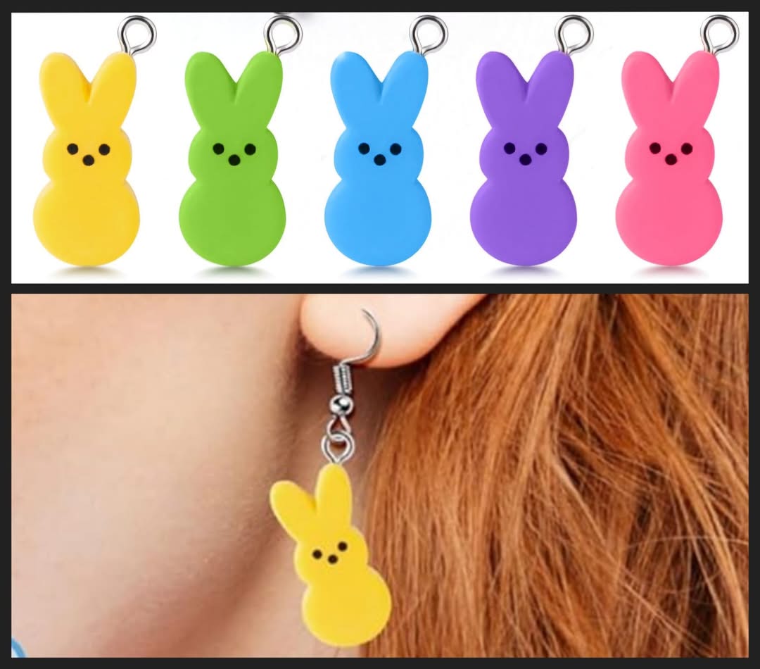 Easter Bunny Peep Dangle Stud Earrings