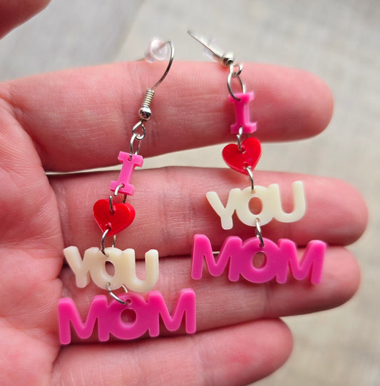 I Love You Mom Earrings