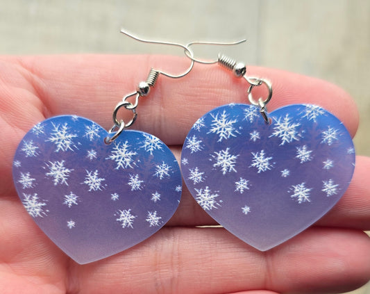 Snow Heart Earrings