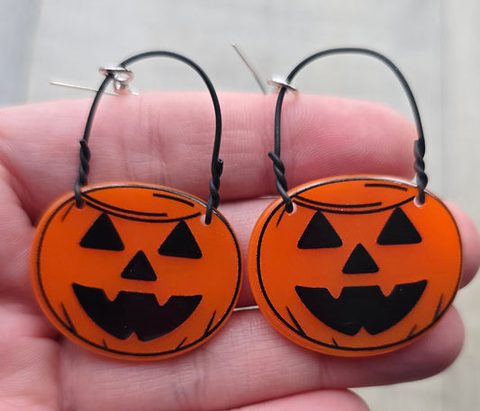 Jack O Lantern Bin Earrings