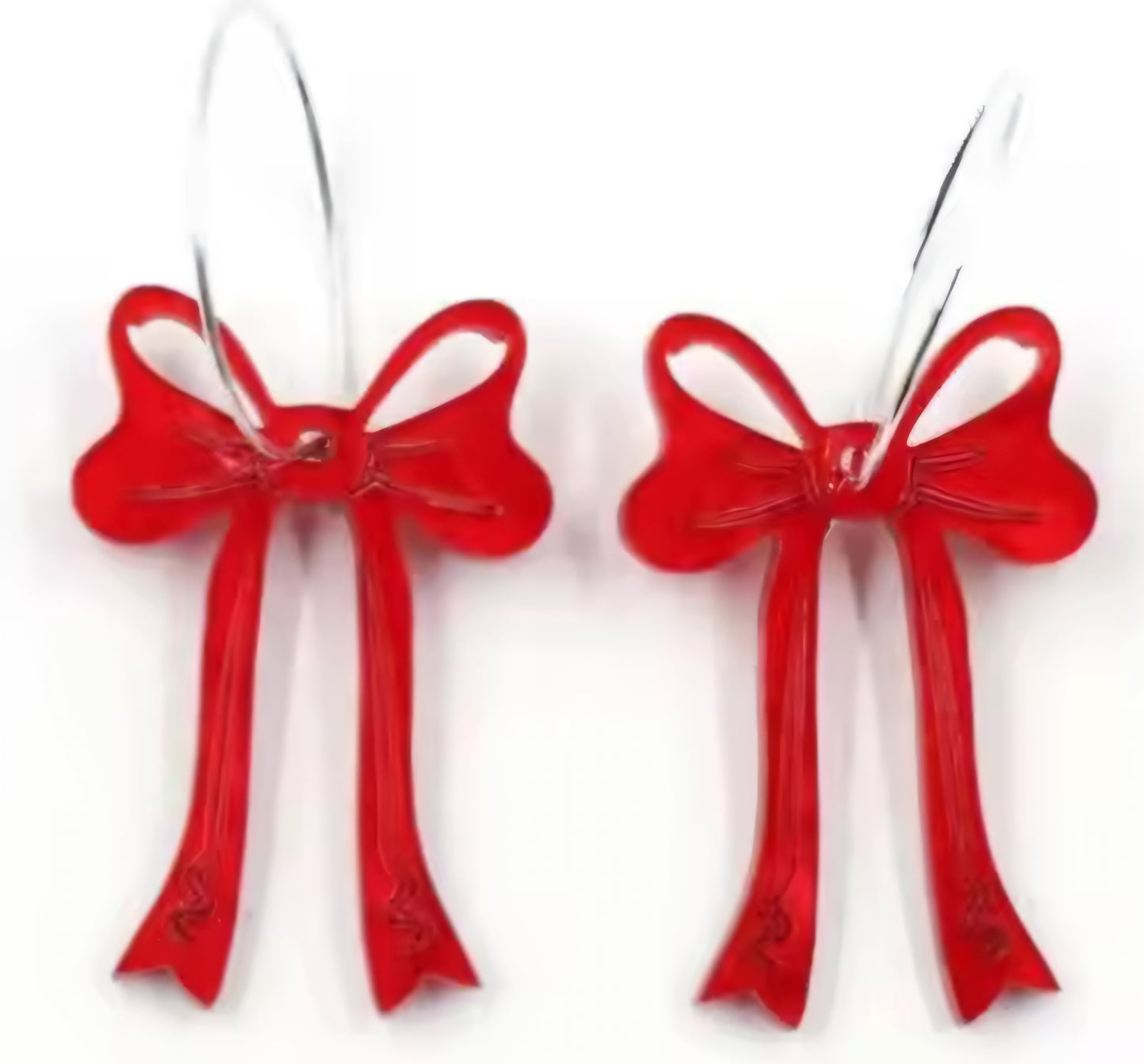 Mini Preorder Red Bow Acrylic Dangle Hoop Earrings