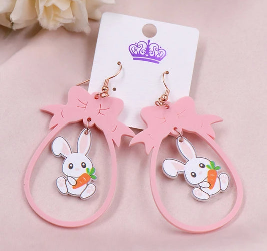 MINI PREORDER Easter Bunny Egg ACRYLIC DANGLE EARRINGS