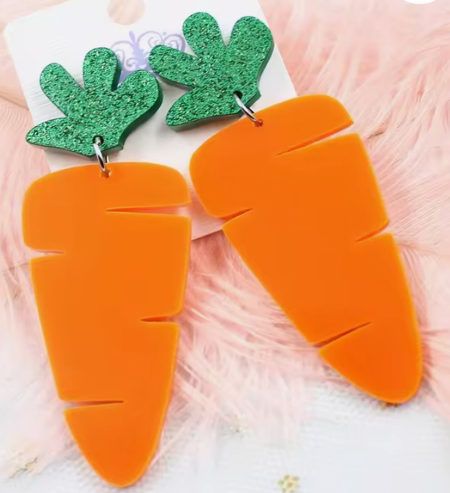 Mini Preorder Carrot Stud Acrylic Hoop Earrings