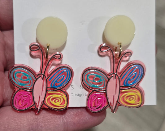 Colored Butterfly Earrings