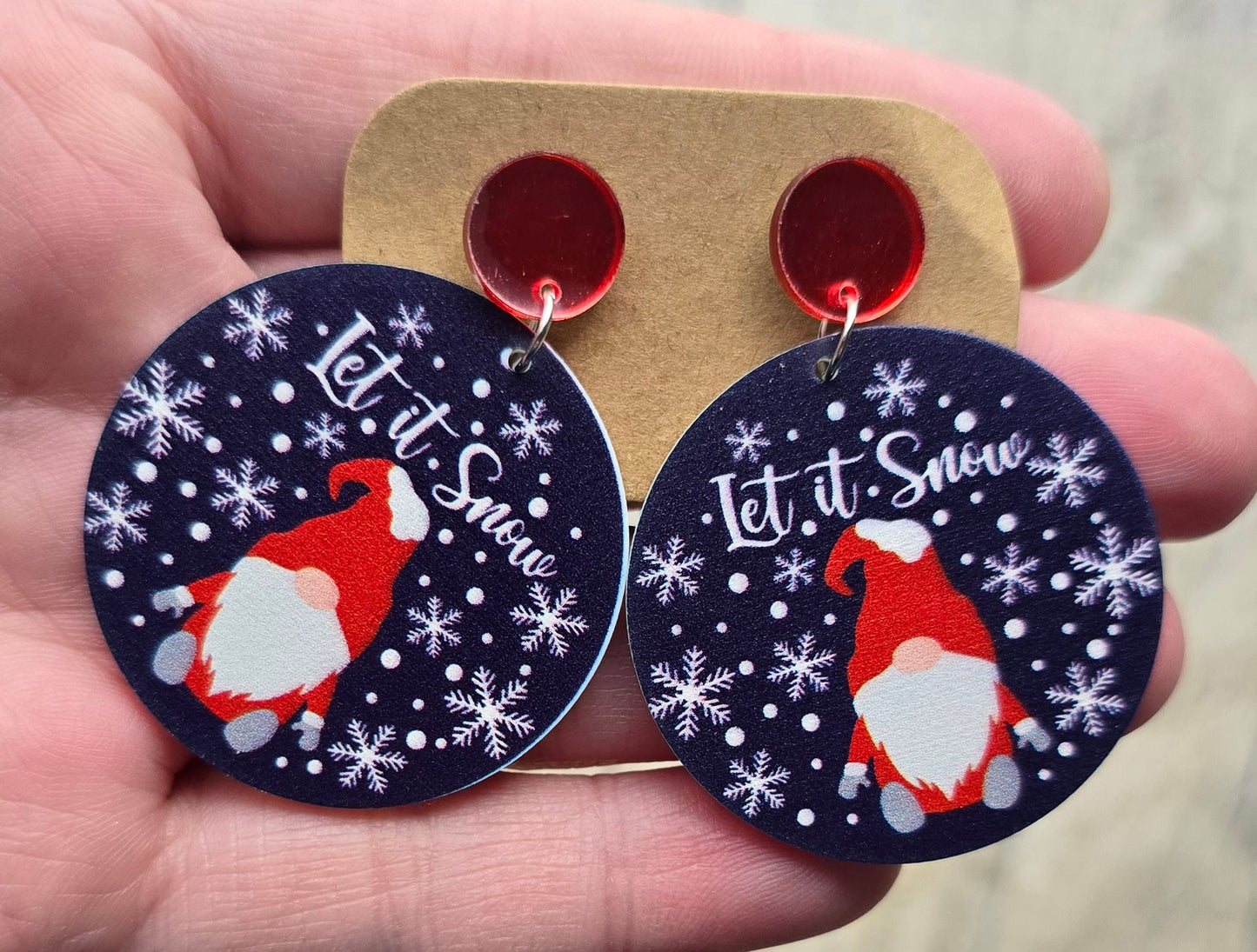 Let It Snow Gnome Earrings