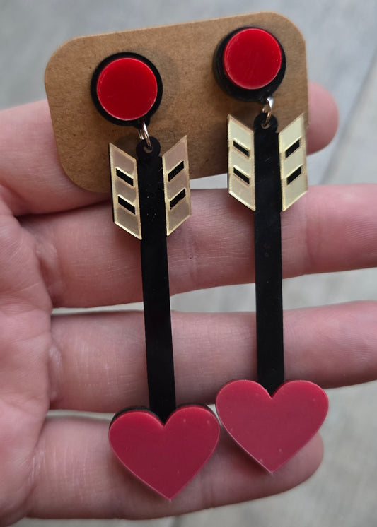 Valentine Red Arrow Earrings