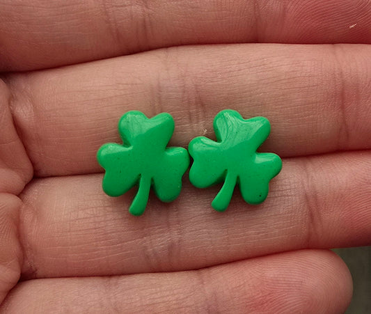 St Patrick's Day Shamrock Stud Earrings