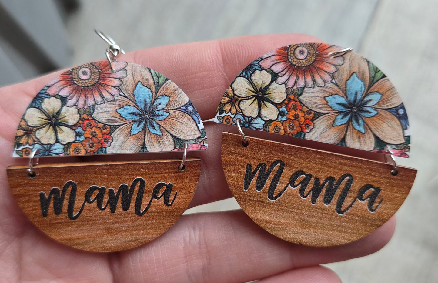 Mama Floral Circle Earrings