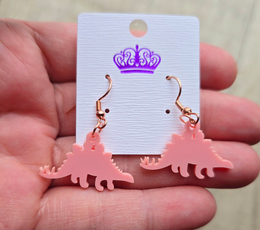 Pink Stegasouras Earrings