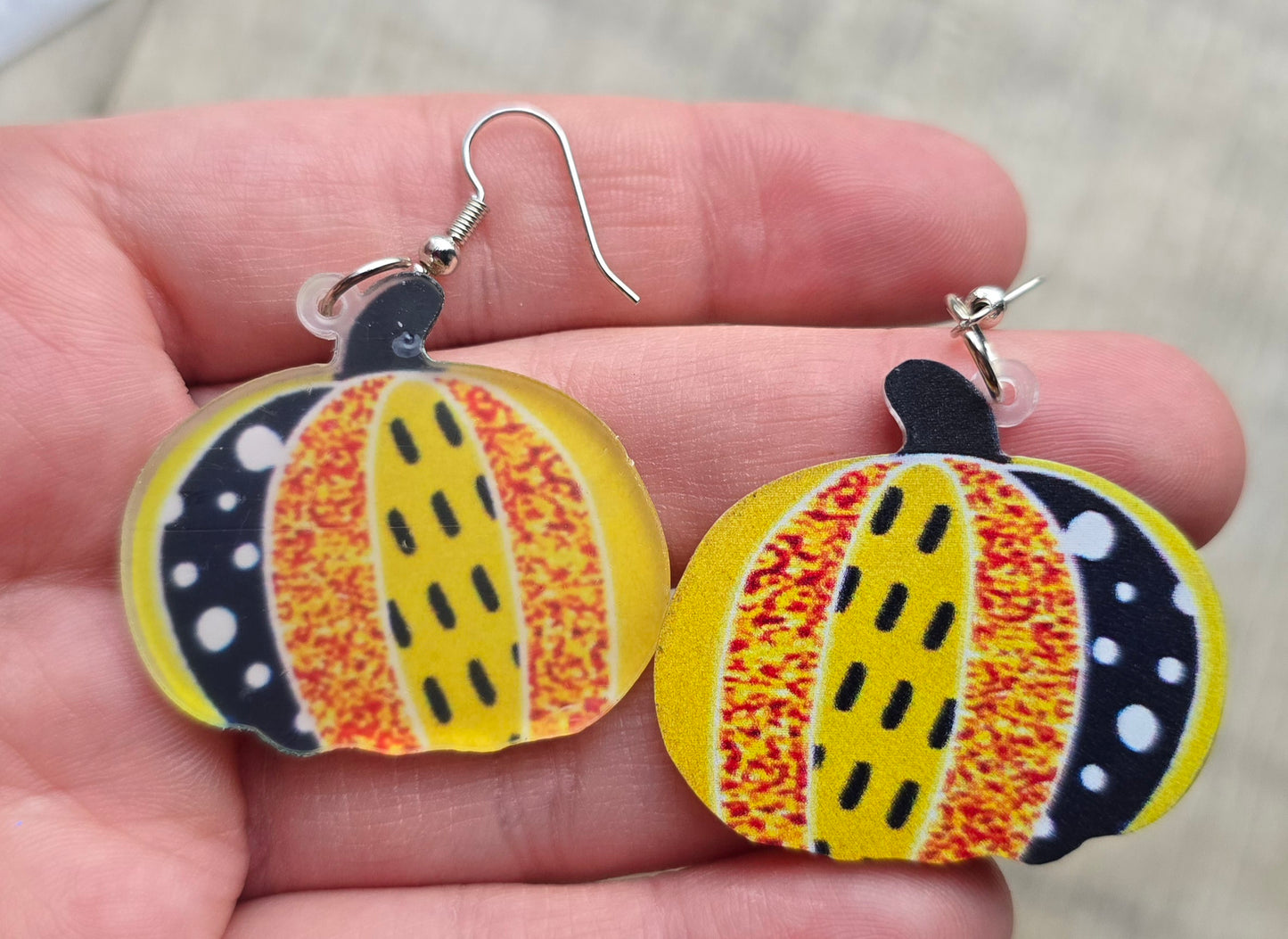 Leopard Yellow Pumpkin Earrings