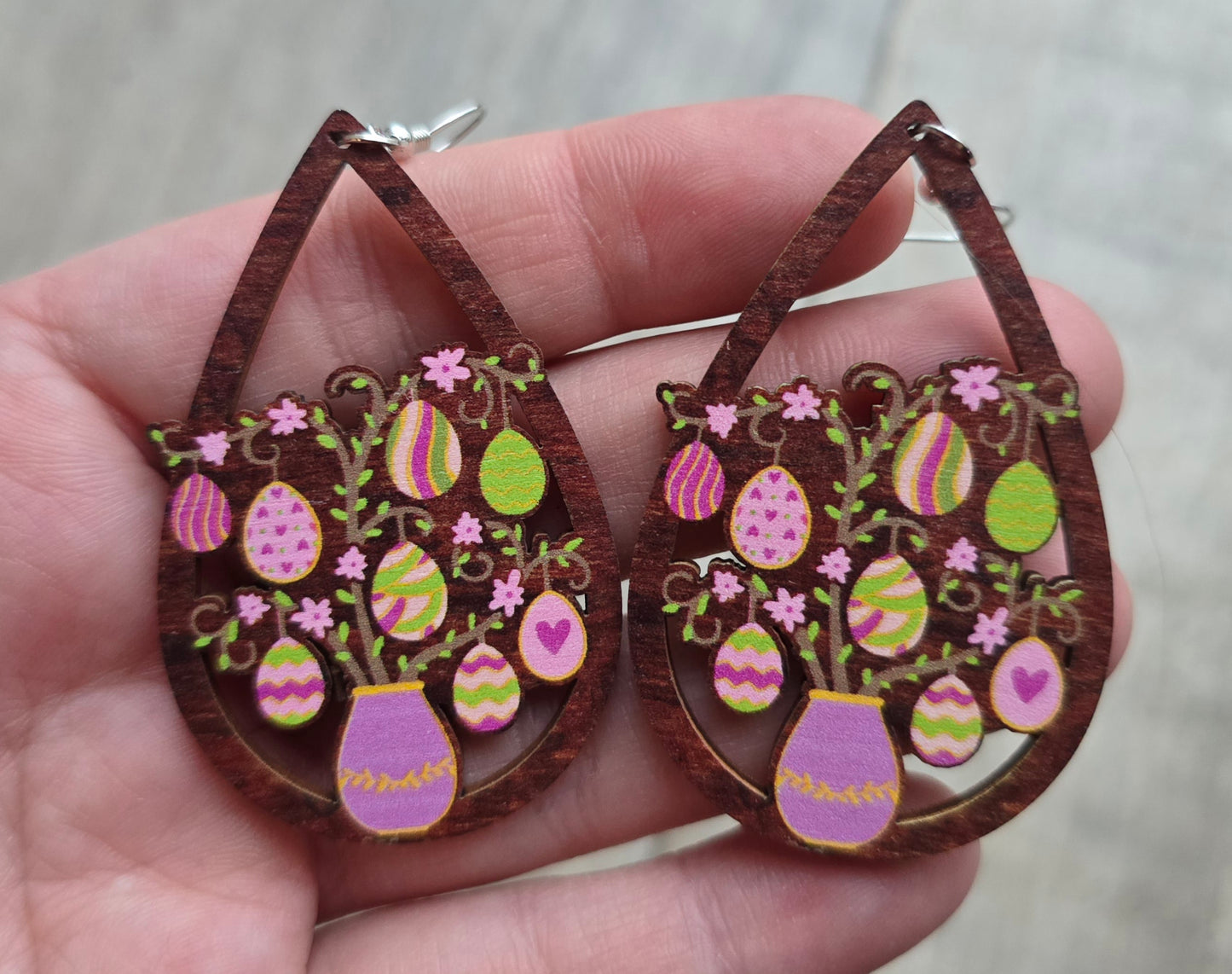 Easter Egg Vase Teardrop Earrings