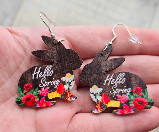 Hello Spring Bunny Earrings