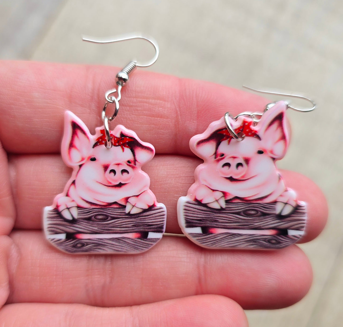 Pig Bandana Earrings