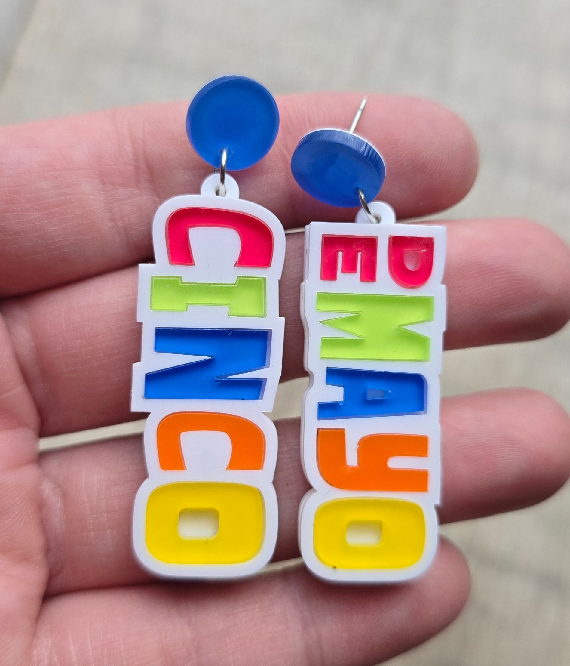 Blue Cinco De Mayo Earrings Pretty Pink Petals LLC