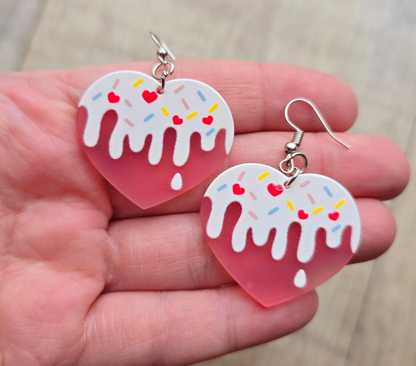 Sprinkle Icecream Heart Earrings