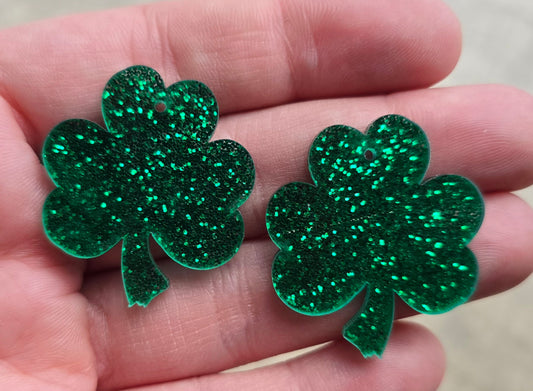 Shamrock Glitter Hoop Earrings