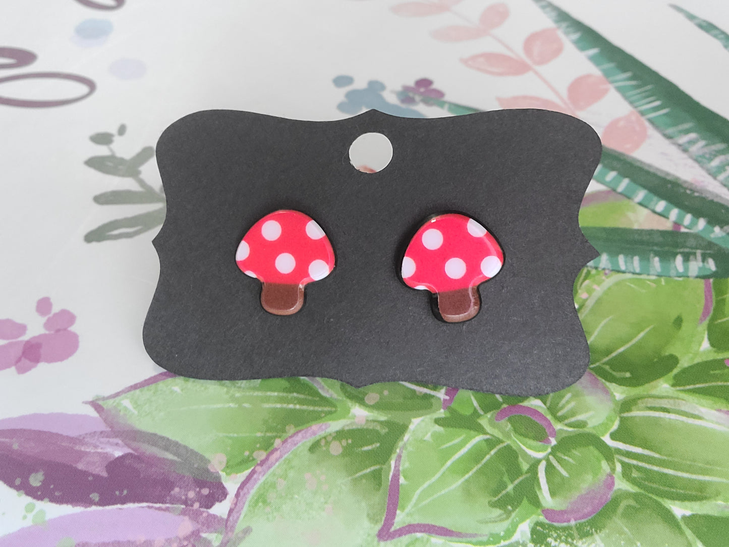 Mushroom Resin Earrings