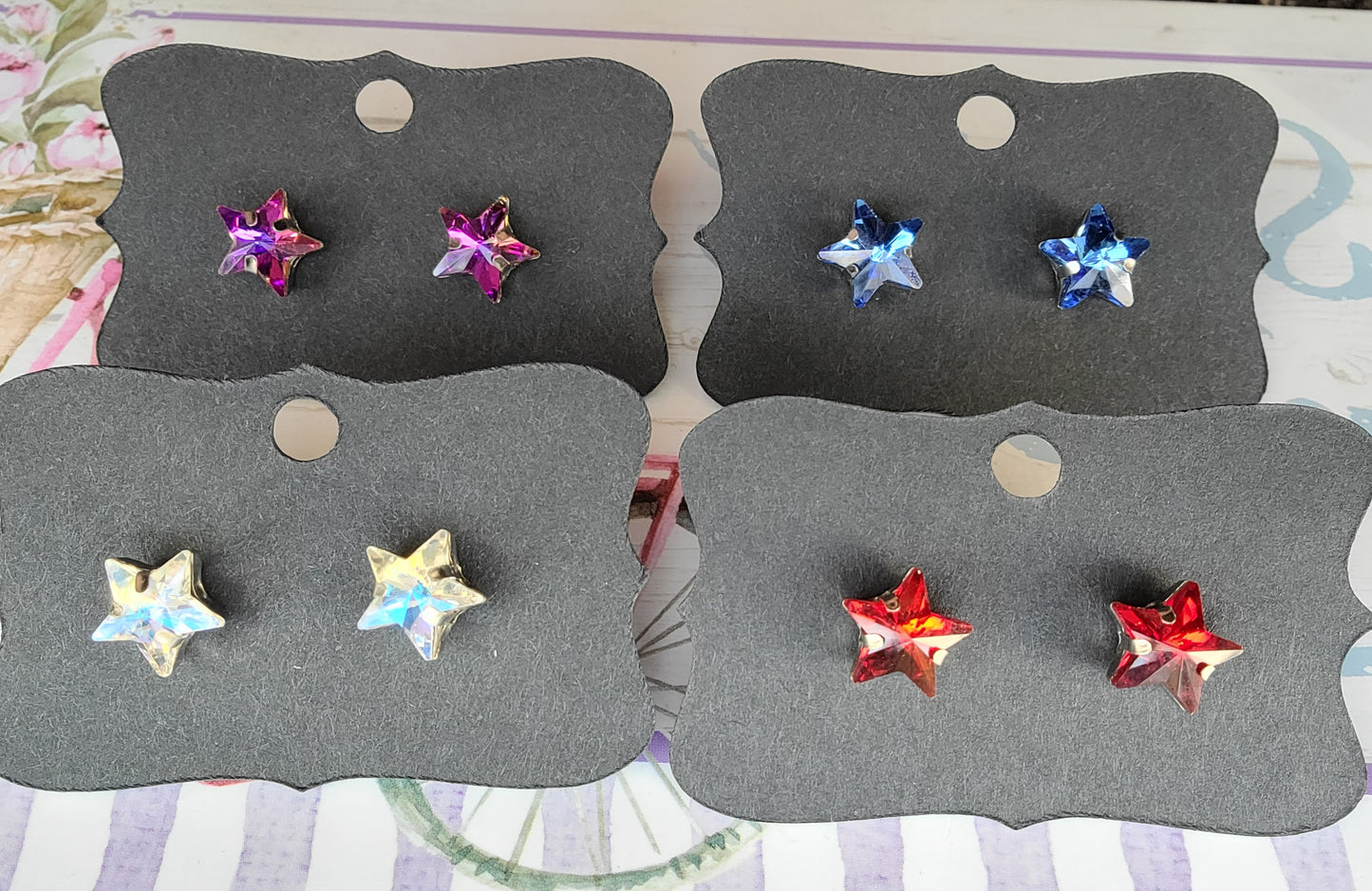 FOURTH OF JULY RHINESTONE STAR Earrings