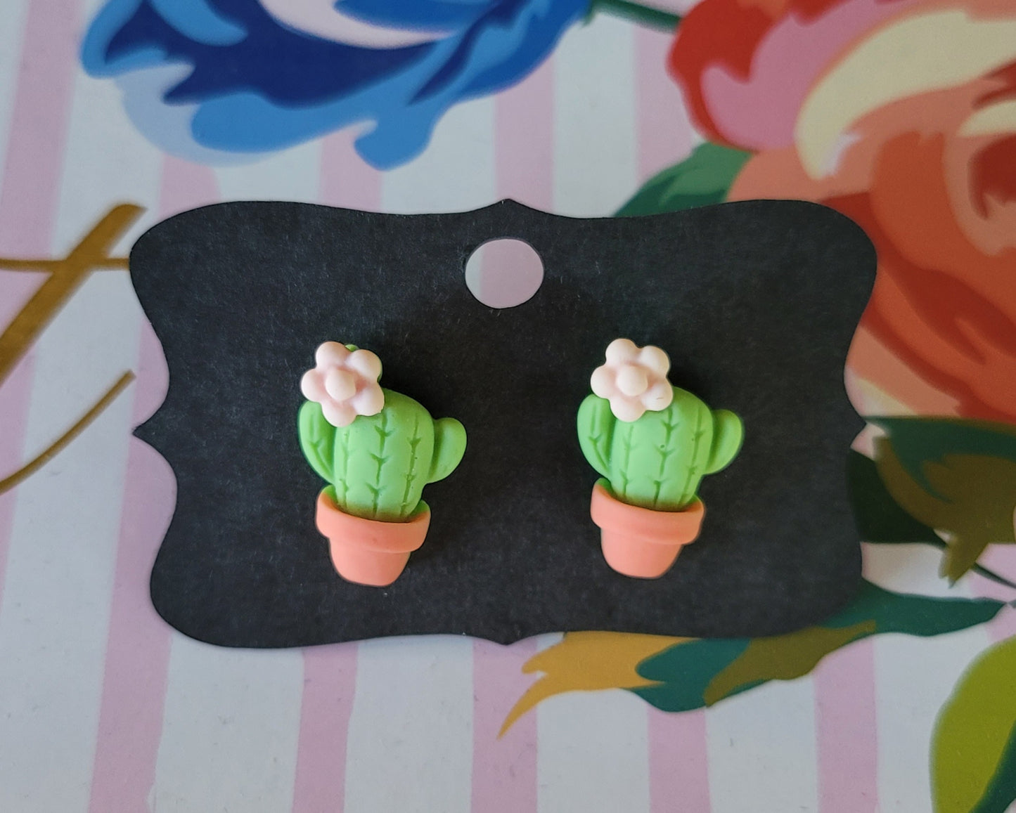 Cactus Flower Resin Earrings